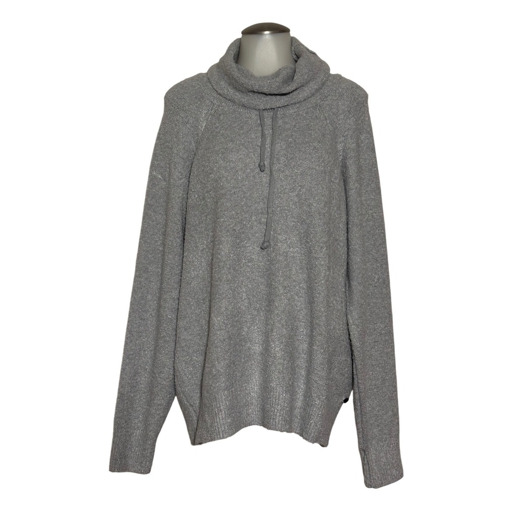Gaiam Greenwich Sweater Women XL Light Grey Heather Cowl Neck New With Tags